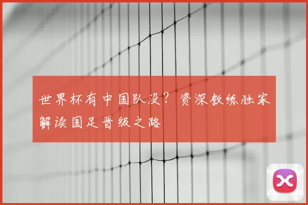 世界杯有中国队没?资深教练独家解读国足晋级之路